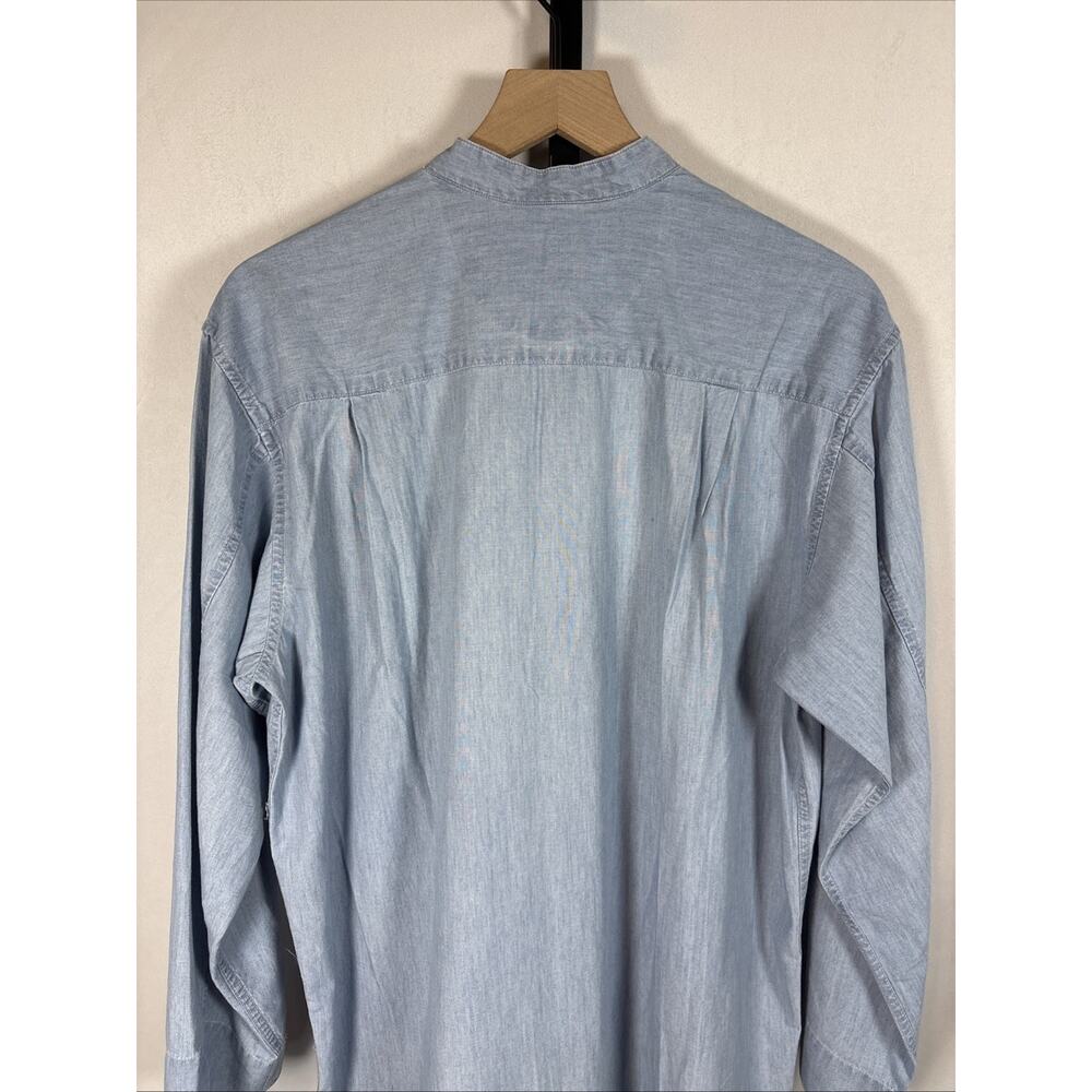 VTG Banana Republic Cabin Wear Chambray Midi Dress Womens Small Blue Cottagecore - Picture 5 of 9